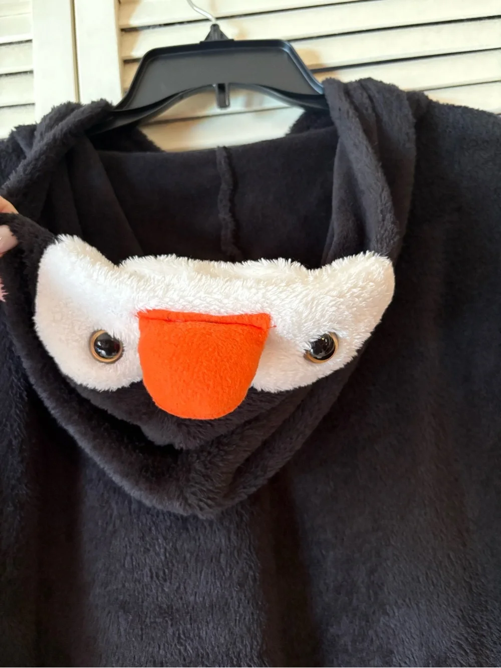No Boundaries Black Fuzzy Hoodie with red bow.  Fits like a Woman Large